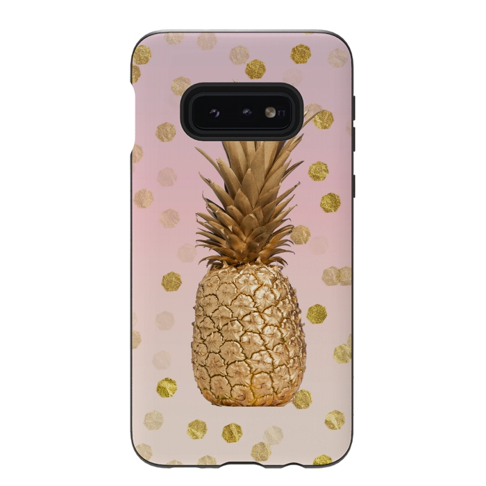 Galaxy S10e StrongFit Exotic Pineapple Golden Elegance by Andrea Haase