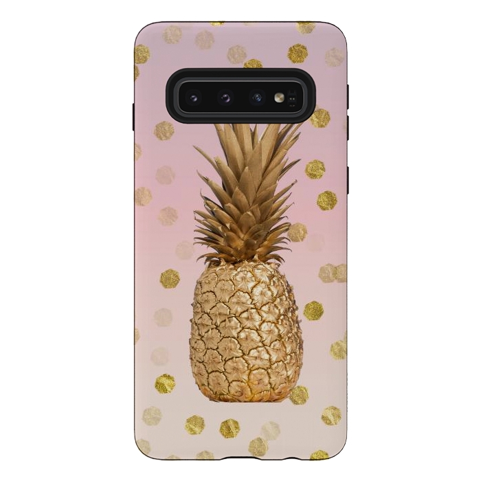 Galaxy S10 StrongFit Exotic Pineapple Golden Elegance by Andrea Haase