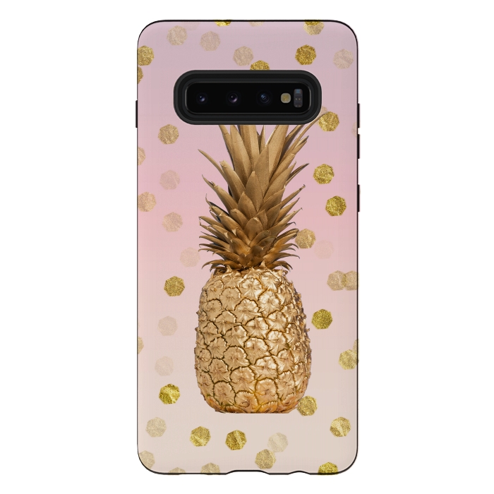 Galaxy S10 plus StrongFit Exotic Pineapple Golden Elegance by Andrea Haase