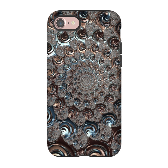 iPhone 7 StrongFit Fractal Fantasy Teal And Copper 2 by Andrea Haase