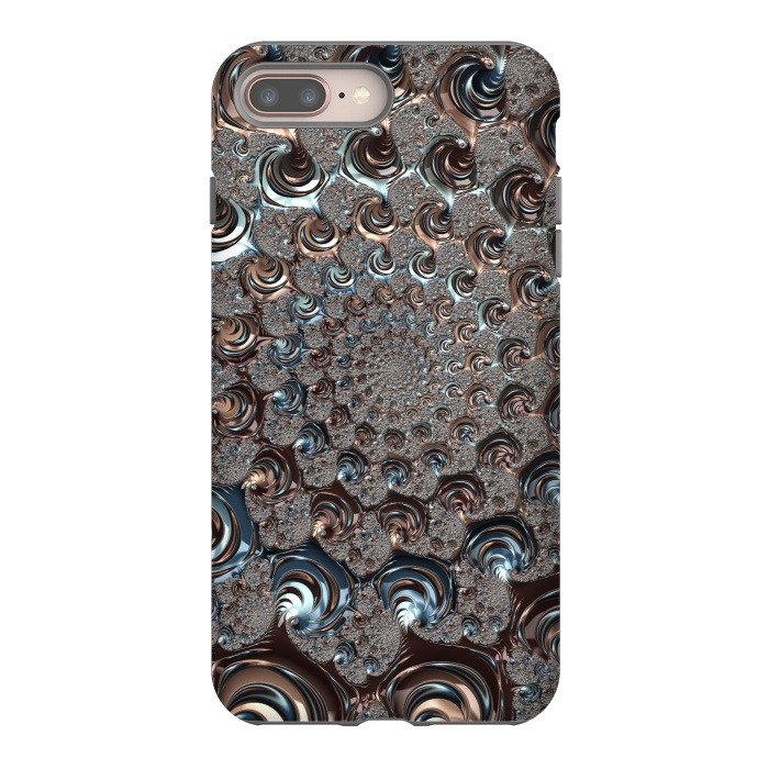 iPhone 7 plus StrongFit Fractal Fantasy Teal And Copper 2 by Andrea Haase