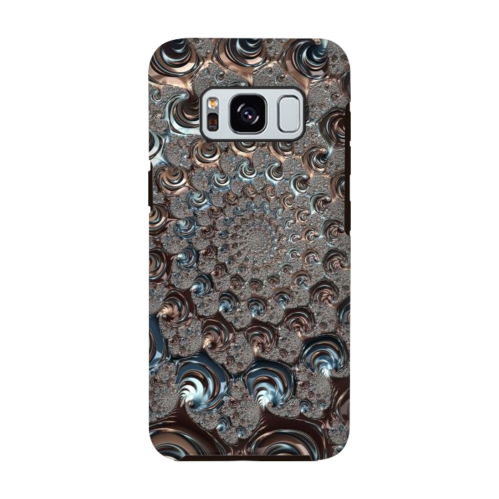 Galaxy S8 StrongFit Fractal Fantasy Teal And Copper 2 by Andrea Haase