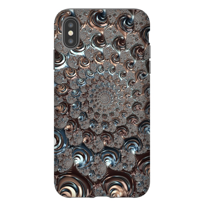 iPhone Xs Max StrongFit Fractal Fantasy Teal And Copper 2 by Andrea Haase
