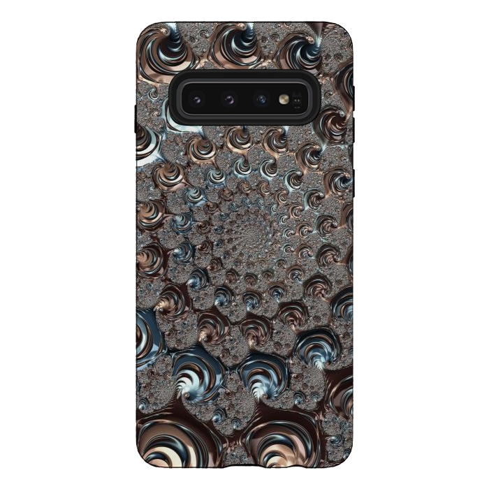 Galaxy S10 StrongFit Fractal Fantasy Teal And Copper 2 by Andrea Haase