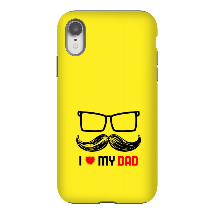 iPhone Xr StrongFit i love my dad yellow by TMSarts
