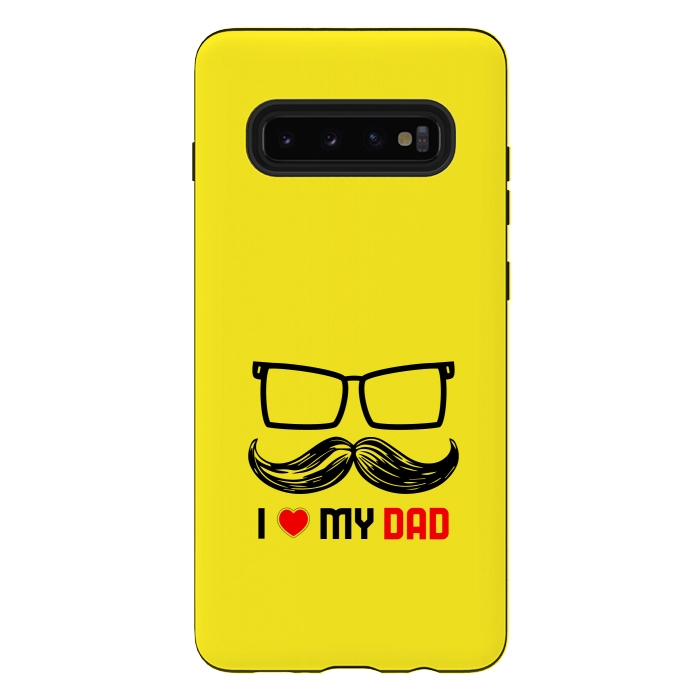 Galaxy S10 plus StrongFit i love my dad yellow by TMSarts