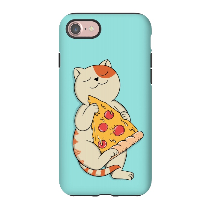 iPhone 7 StrongFit Cat and Pizza by Coffee Man