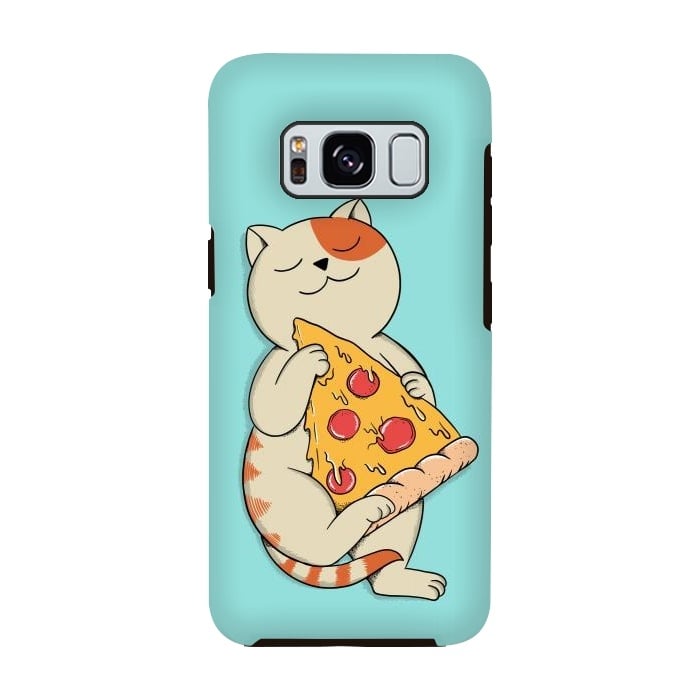 Galaxy S8 StrongFit Cat and Pizza by Coffee Man