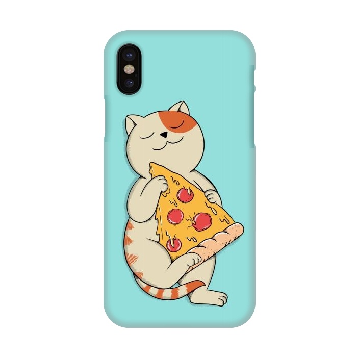 iPhone X SlimFit Cat and Pizza by Coffee Man