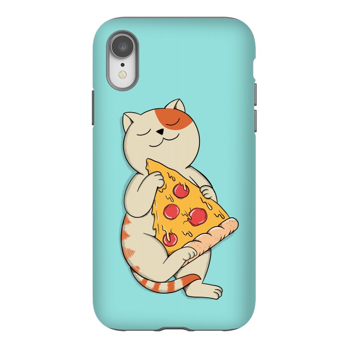 iPhone Xr StrongFit Cat and Pizza by Coffee Man