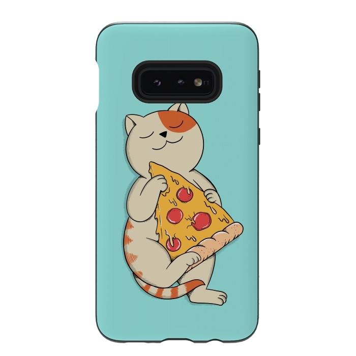 Galaxy S10e StrongFit Cat and Pizza by Coffee Man
