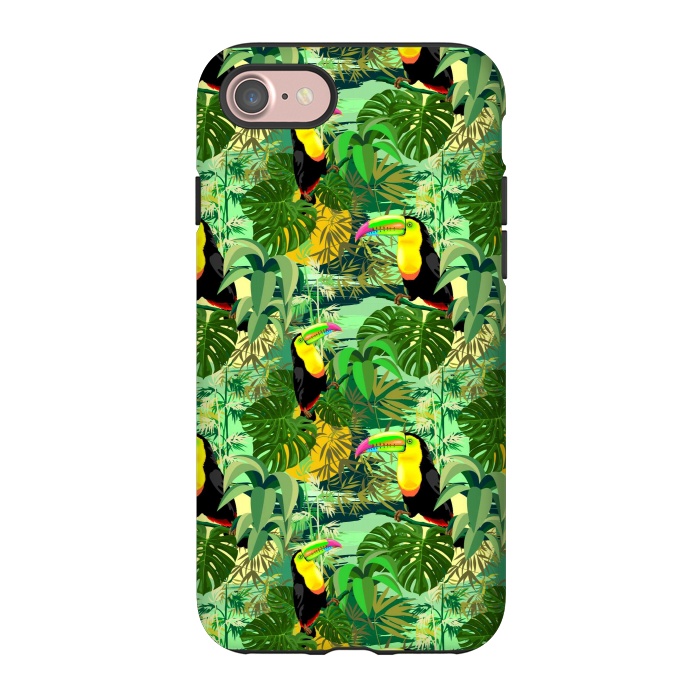 iPhone 7 StrongFit Toucan in Green Amazonia Rainforest  by BluedarkArt