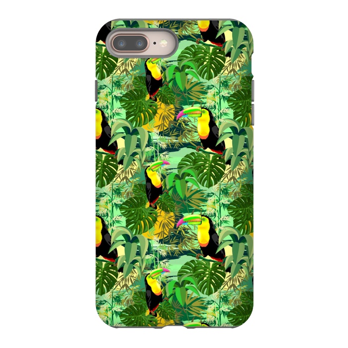 iPhone 7 plus StrongFit Toucan in Green Amazonia Rainforest  by BluedarkArt