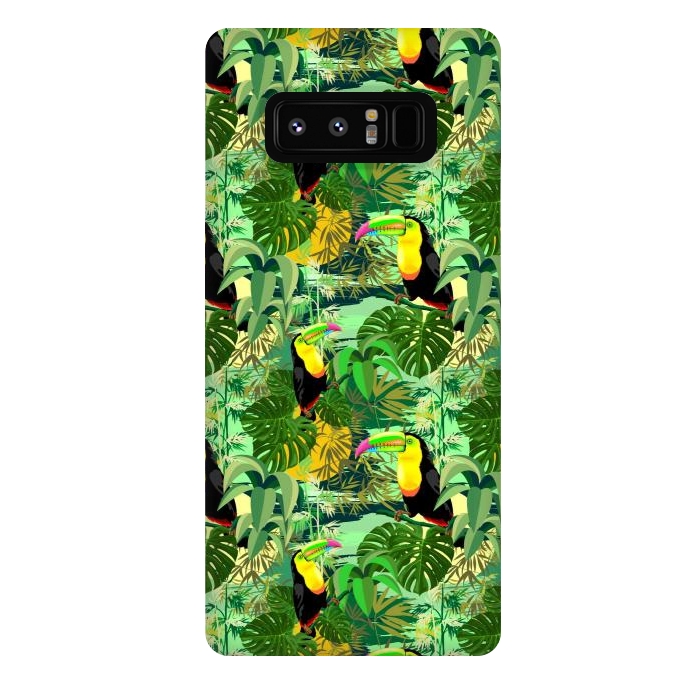 Galaxy Note 8 StrongFit Toucan in Green Amazonia Rainforest  by BluedarkArt