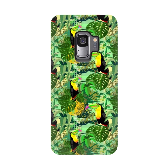 Galaxy S9 StrongFit Toucan in Green Amazonia Rainforest  by BluedarkArt