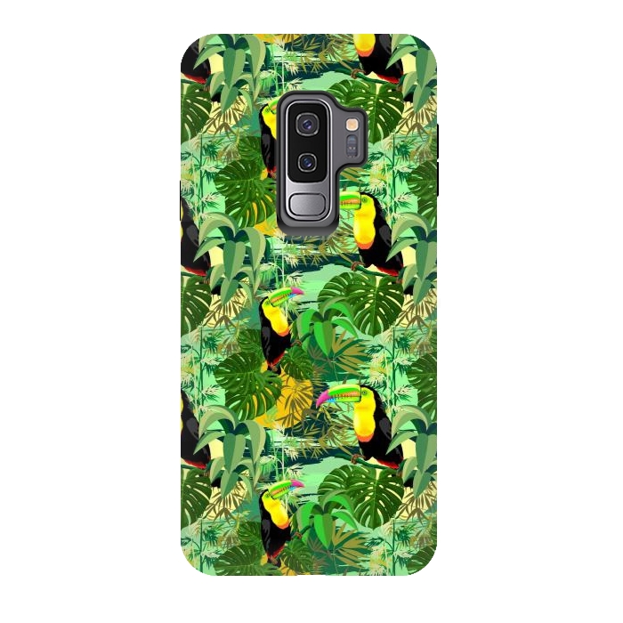 Galaxy S9 plus StrongFit Toucan in Green Amazonia Rainforest  by BluedarkArt