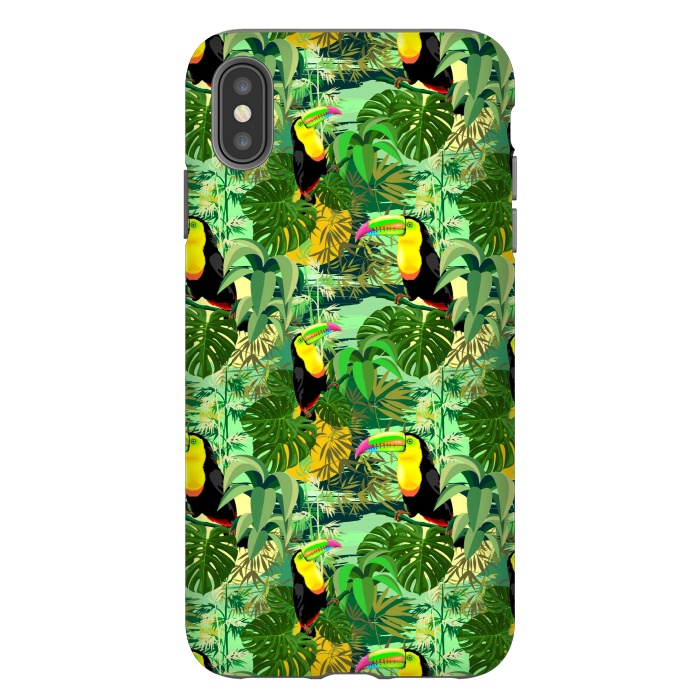 iPhone Xs Max StrongFit Toucan in Green Amazonia Rainforest  by BluedarkArt