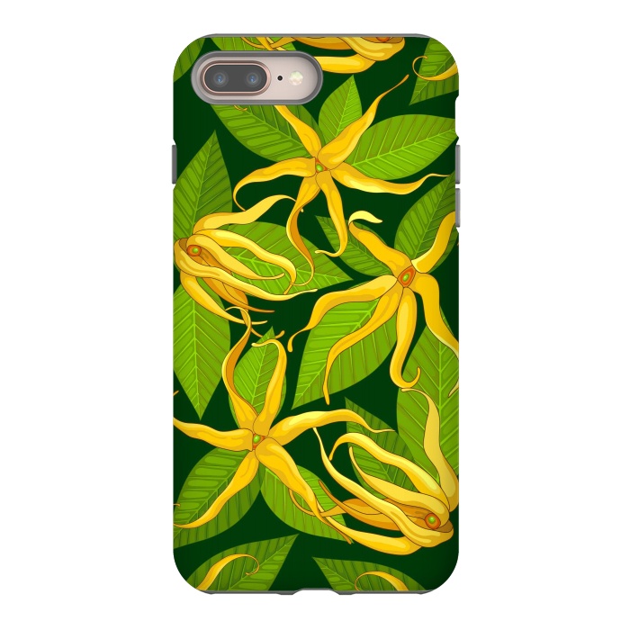 iPhone 7 plus StrongFit Ylang Ylang Exotic Scented Flowers and Leaves by BluedarkArt
