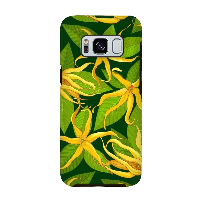 Galaxy S8 StrongFit Ylang Ylang Exotic Scented Flowers and Leaves by BluedarkArt