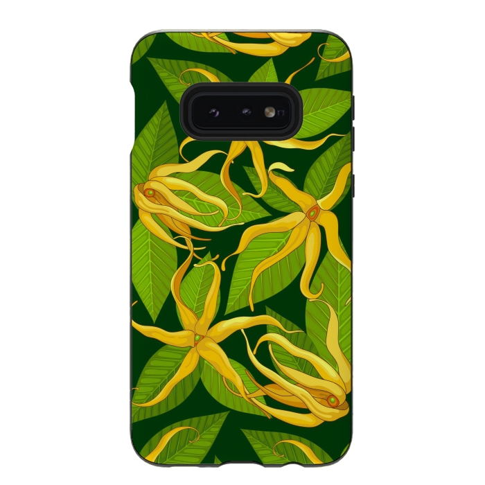 Galaxy S10e StrongFit Ylang Ylang Exotic Scented Flowers and Leaves by BluedarkArt