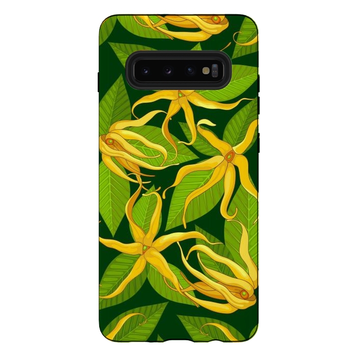 Galaxy S10 plus StrongFit Ylang Ylang Exotic Scented Flowers and Leaves by BluedarkArt
