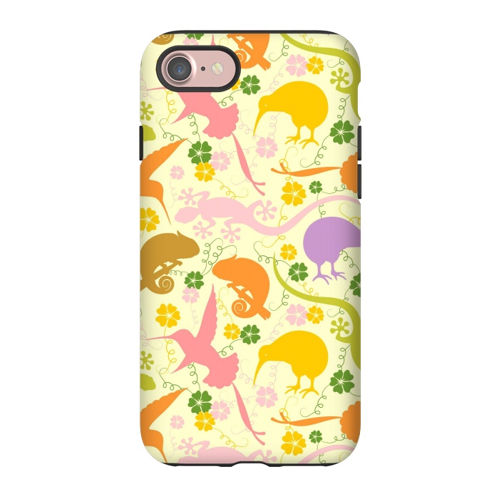 iPhone 7 StrongFit Animals Exotic Pastel Colors Shapes Pattern by BluedarkArt