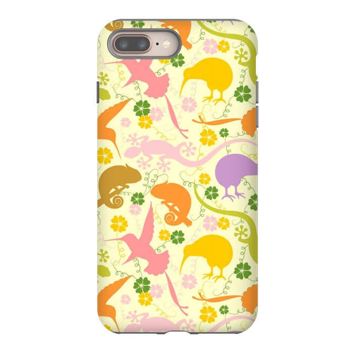iPhone 7 plus StrongFit Animals Exotic Pastel Colors Shapes Pattern by BluedarkArt