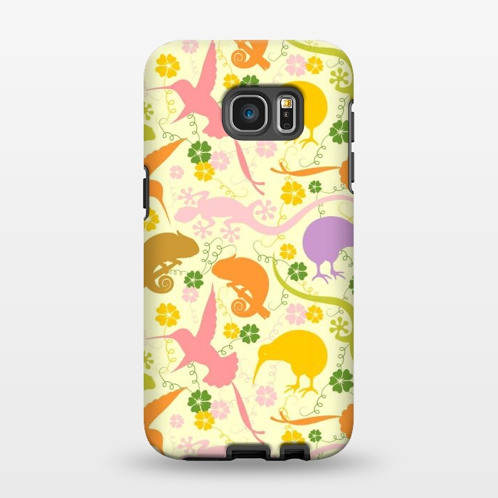 Galaxy S7 EDGE StrongFit Animals Exotic Pastel Colors Shapes Pattern by BluedarkArt