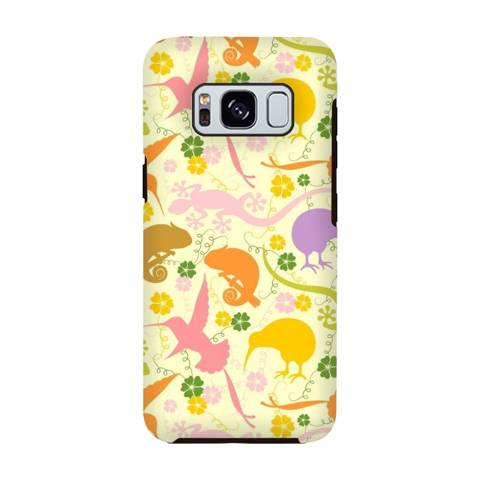 Galaxy S8 StrongFit Animals Exotic Pastel Colors Shapes Pattern by BluedarkArt