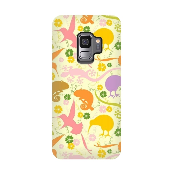 Galaxy S9 StrongFit Animals Exotic Pastel Colors Shapes Pattern by BluedarkArt