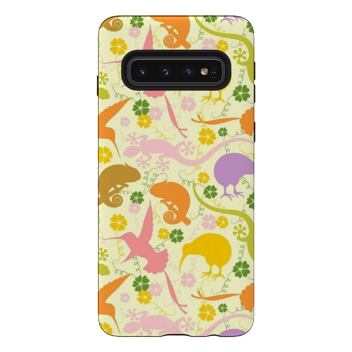 Galaxy S10 StrongFit Animals Exotic Pastel Colors Shapes Pattern by BluedarkArt