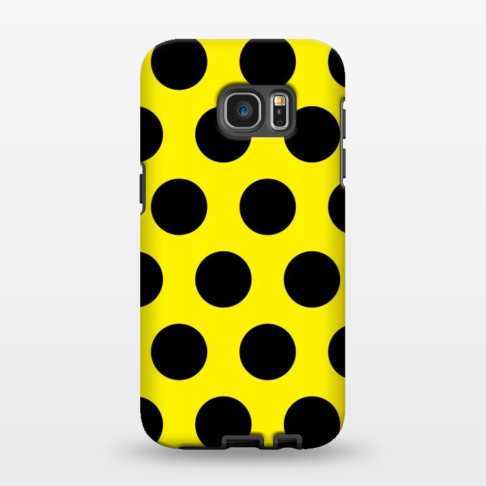 Galaxy S7 EDGE StrongFit Black Circles on Yellow Background by Bledi