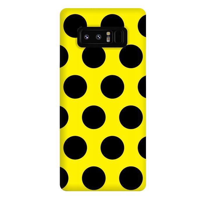 Galaxy Note 8 StrongFit Black Circles on Yellow Background by Bledi