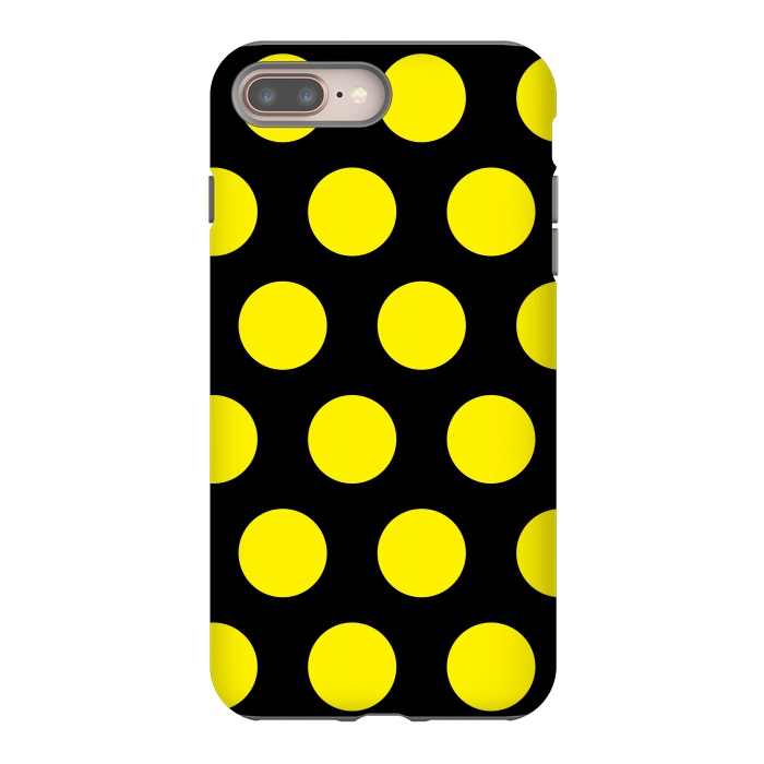 iPhone 7 plus StrongFit Yellow Circles on Black Background by Bledi