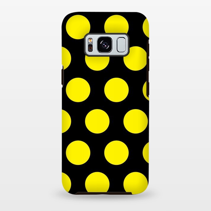Galaxy S8 plus StrongFit Yellow Circles on Black Background by Bledi