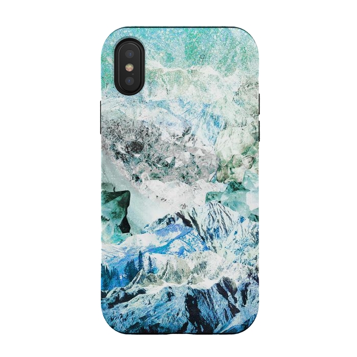 iPhone Xs / X StrongFit Icy mountains and precious gemstones by Oana 