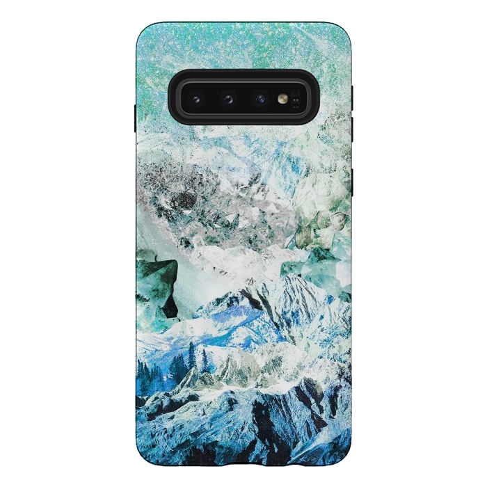 Galaxy S10 StrongFit Icy mountains and precious gemstones by Oana 