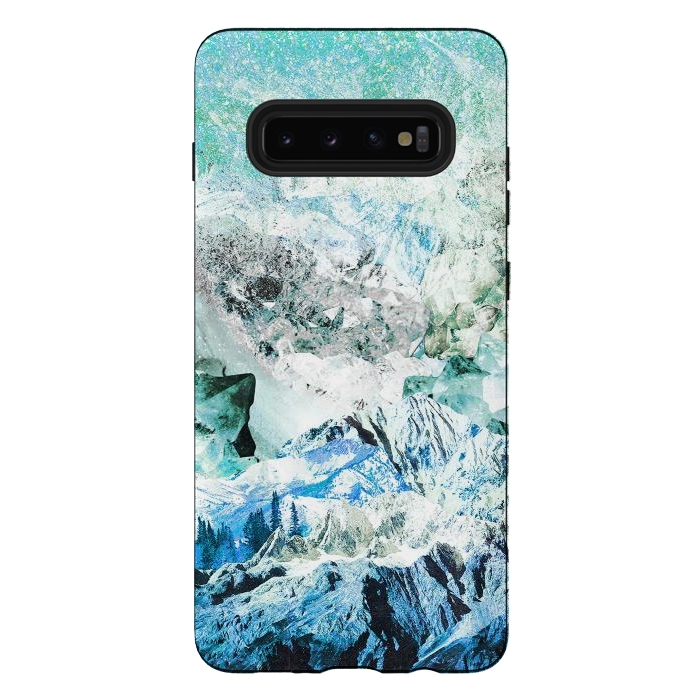 Galaxy S10 plus StrongFit Icy mountains and precious gemstones by Oana 