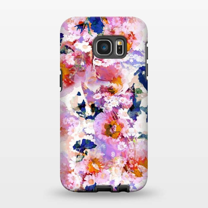 Galaxy S7 EDGE StrongFit Watercolor painted flower meadow by Oana 