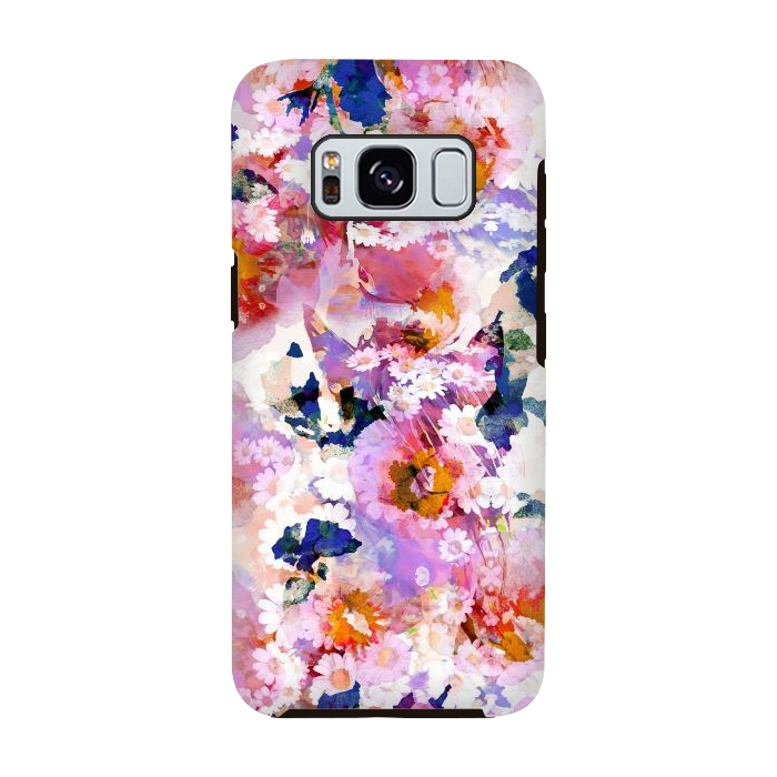 Galaxy S8 StrongFit Watercolor painted flower meadow by Oana 
