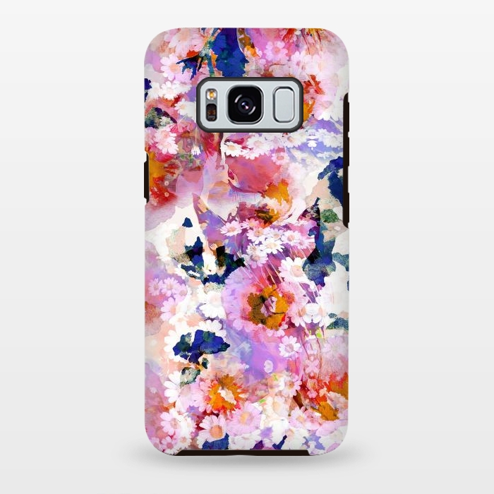 Galaxy S8 plus StrongFit Watercolor painted flower meadow by Oana 