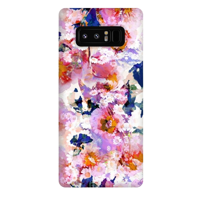Galaxy Note 8 StrongFit Watercolor painted flower meadow by Oana 