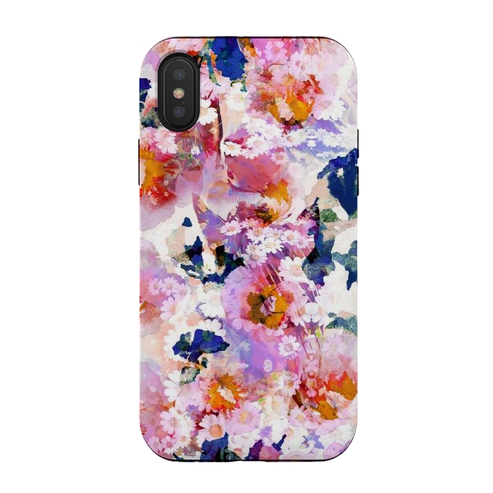 iPhone Xs / X StrongFit Watercolor painted flower meadow by Oana 