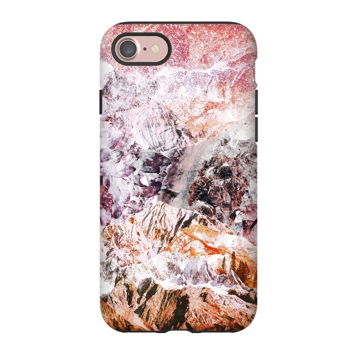 iPhone 7 StrongFit Pink geode crystals landscape by Oana 