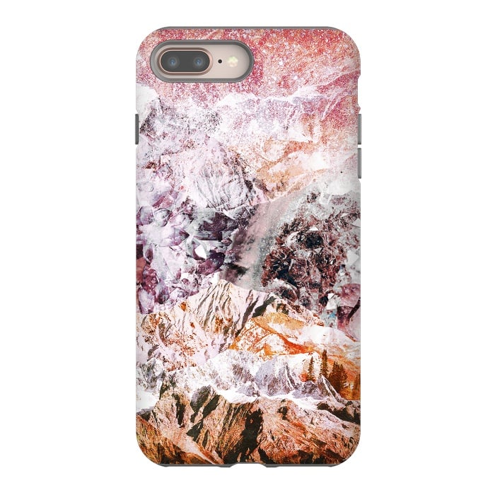 iPhone 7 plus StrongFit Pink geode crystals landscape by Oana 