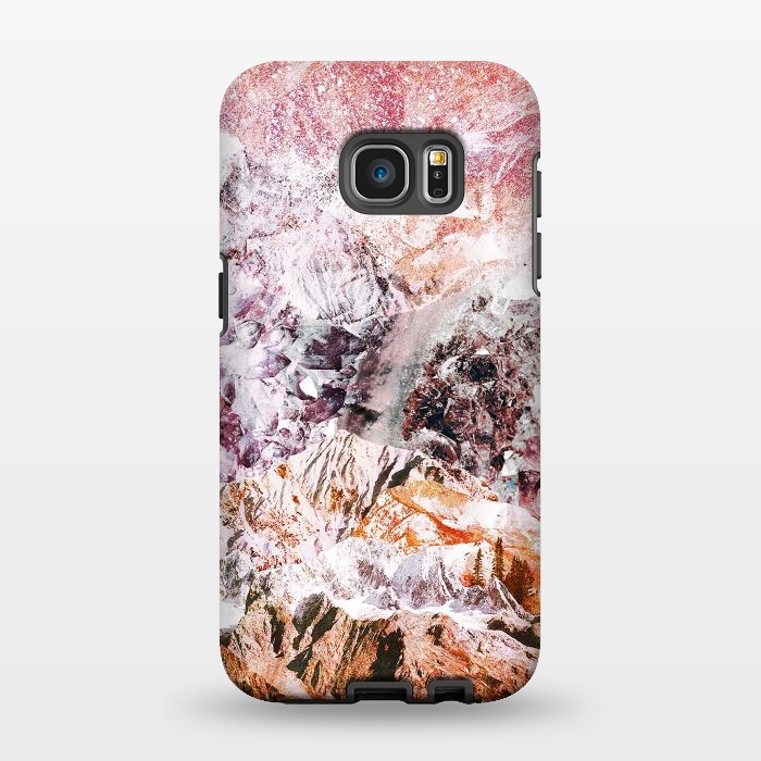 Galaxy S7 EDGE StrongFit Pink geode crystals landscape by Oana 