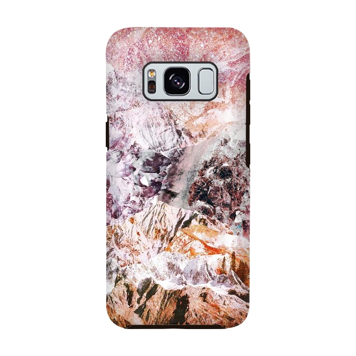 Galaxy S8 StrongFit Pink geode crystals landscape by Oana 
