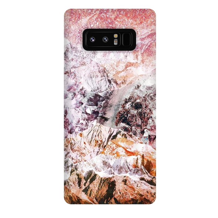 Galaxy Note 8 StrongFit Pink geode crystals landscape by Oana 