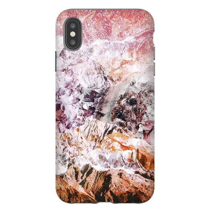 iPhone Xs Max StrongFit Pink geode crystals landscape by Oana 