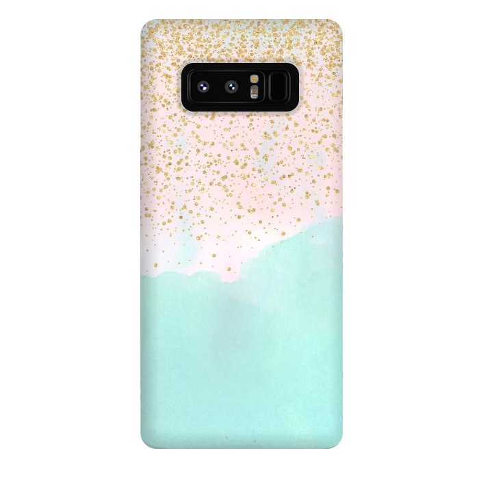 Galaxy Note 8 StrongFit Watercolor abstract and golden confetti design by InovArts